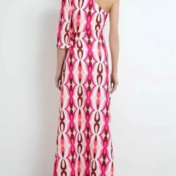 NWT PatBO Twist One Shoulder Maxi Dress Flamant PINK FWRD NEW OFFSHOULDER MAXI - Picture 3 of 4